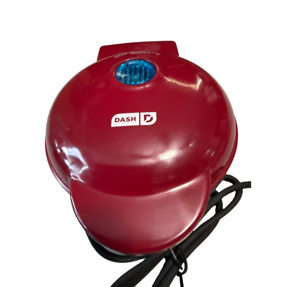 Dash 4-inch Mini Pizzelle  WAFFLE Maker Red Preowned Tested X518